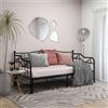 vidaXL Divano letto allungabile Struttura letto in metallo nero 90x200 cm