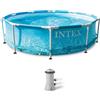 INTEX 28208GN - Frame Pool - Beachside (305x76cm) con pompa filtro Framepool Piscina da giardino fuori terra