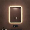 doporro Specchio Bagno LED 60x80 cm Rettangolare Retroilluminato con Interruttore Tattile Dimmerabile 3 Colori Antifog in Vetro Temperato HD, Installazione Orizzontale o Verticale
