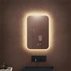 doporro Specchio Bagno LED 40x60 cm Rettangolare Retroilluminato con Interruttore Tattile Dimmerabile 3 Colori Antifog in Vetro Temperato HD, Installazione Orizzontale o Verticale