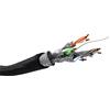 Goobay 52768 Cavo di rete CAT 7 per esterni, S/FTP (PiMF), nero, 100 m conduttore in rame privo di ossigeno (OFC), AWG 23/1 (solido), guaina in polietilene (PE)