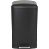 KITCHEN MOVE Cestino per cosmetici a pedale 40L Design GREENWICH Nero opaco in acciaio inox con secchio con coperchio curvo