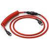 Glorious Gaming Cavo a spirale Glorious PC Gaming Race rosso cremisi, cavo a spirale da USB-C a USB-A, cavo a spirale USB C, cavo a spirale per tastiera con spina Aviator, 1,37 metri, cavo a spirale USB C pulito, rosso/nero