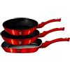 Berlinger Haus set di 3 teglie in granito 20/24/28cm Metallic Line Burgundy BH1289N