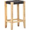 vidaXL Sgabello da bar 2 pezzi in vera pelle nera 75 cm