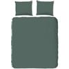 Muller Textil Set di biancheria da letto Good Morning tinta unita 200x200/220 cm verde oliva