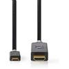 Nedis Adattatore USB-C Nedis - USB 3.2 Gen 1 - USB-C maschio - HDMI maschio - 4K@60Hz - 2,00 m - Rotondo - Placcato oro - PVC - Antracite - Scatola