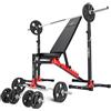 Marbo-Sport Marbo Sport Set MH19_111KG_KIER | panca pesi regolabile + portapesi regolabile in altezza + set di barre/piastre pesi 83 kg