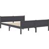 vidaXL Letto in legno massiccio di pino grigio 120x200 cm