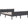 vidaXL Letto in legno massiccio di pino grigio 160x200 cm