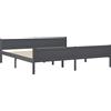 vidaXL Massivholzbett Grau Kiefer 200x200 cm