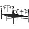 vidaXL Letto singolo vidaXL con motivo calcistico, metallo nero, 90x200 cm