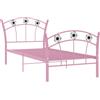 vidaXL Letto singolo vidaXL con motivo calcistico, metallo rosa, 90x200 cm