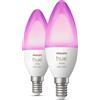 Philips Hue LED Lampada E14 Set di 2 5,3W 320lm Colore bianco Amb.