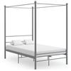 vidaXL Letto a baldacchino in metallo grigio 120x200 cm