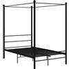 vidaXL Letto a baldacchino in metallo nero 140x200 cm