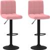 vidaXL Sgabello da bar 2 pezzi in velluto rosa