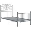 vidaXL Struttura letto in metallo grigio 90x200 cm