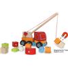 Jamara Germany Gioco di impilamento in legno Kidiwood con gru mobile, 14 pezzi