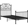 vidaXL Struttura letto in metallo nero 90x200 cm