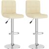 vidaXL Sgabello da bar 2 pezzi. Tessuto crema
