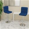 vidaXL Sgabello da bar 2 pezzi. Tessuto blu