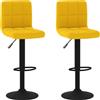 vidaXL Sgabello da bar 2 pezzi in velluto giallo senape