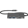 STARTECH COMPONENTS StarTech.com Adattatore multiporta USB-C - Da USB-C a HDMI 4K, 100W PD Pass-Through, Slot SD/MicroSD - Mini Dock USB-C - Cavo da 30 cm (DKT30CHSDPD) - Docking Station - USB-C / Thunderbolt 3 - HDMI