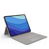 Logitech Combo Touch - Tastiera e custodia folio - con trackpad - retroilluminata - Apple Smart connector - QWERTY - US International - Sabbia - per Apple iPad Pro da 12,9 pollici (5a generazione)