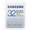 Samsung EVO Plus, 32 GB, SDXC, UHS-I, 130 MB/s, Class 1 (U1), V10