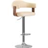 vidaXL Sgabelli da bar, 2 pezzi, color crema, legno curvato e Pelle finta