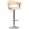 vidaXL Sgabelli da bar, 2 pezzi, color crema, legno curvato e Pelle finta