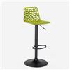 Grand Soleil Sgabello da bar regolabile con base nera opaca Grand Soleil Spider Matt - Verde anice
