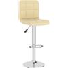 vidaXL Sgabello da bar in Pelle finta crema