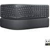 Logitech ERGO K860 Split Keyboard for Business - Tastiera - wireless - Bluetooth LE - AZERTY - Francese - Grafite