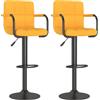 vidaXL Sgabello da bar 2 pezzi in tessuto giallo senape