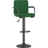 vidaXL Sgabello da bar in velluto verde scuro