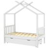 vidaXL Lettino con cassetto in pino massiccio bianco 70x140 cm