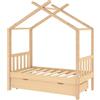 vidaXL Letto per bambini con cassetto in pino massiccio 70x140 cm