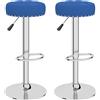 vidaXL Sgabello da bar 2 pezzi. Tessuto blu