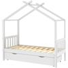vidaXL Letto per bambini con cassetto in pino massiccio bianco 80x160 cm