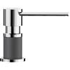 BLANCO LATO Distributore di detersivi SILGRANIT look bicolore grigio roccia/cromo