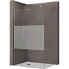 doporro Walk in Box Doccia 60x200cm Parete Fissa Doccia in Vetro Parzialmente Satinato di Spessore 10mm con Barra Stabilizzatrice Regolabile in Acciaio Inox Profilo Cromo Bremen02MS
