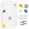 MAMOI® Parete da arrampicata in legno per interni con 4 prese da arrampicata, modulo da arrampicata bianco, set da arrampicata per la casa