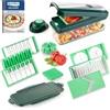Genius Nicer Dicer Affettatrice esclusiva per verdure 15 pezzi + set di affettatrici per pomodori 4 inserti + grattugia e affettatrice grossolana + vaschetta di raccolta da 2500 ml