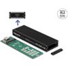 DELOCK Gehäuse USB Type-C M.2 NVMe PCIe SSD oder SATA SSD