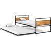 vidaXL Letto estraibile in metallo nero 90x200 cm