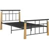 vidaXL Struttura letto in metallo e rovere massiccio 90x200 cm