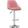 vidaXL Sgabello da bar in velluto rosa