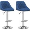 vidaXL Sgabello da bar 2 pezzi. Velluto blu